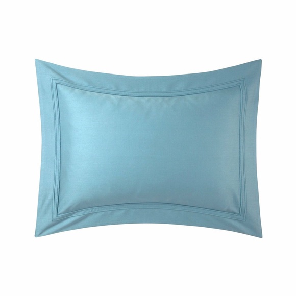 Yves Delorme Set of 3 Triomphe Pillow Shams Fjord Blanc King Organic Cotton - Picture 1 of 15